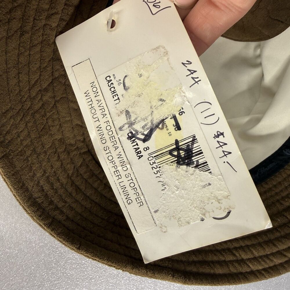 Conte Of Florence Bucket Hat Men Size 58 Cloche Brown Italy Neck Flap Sample - Picture 7 of 9